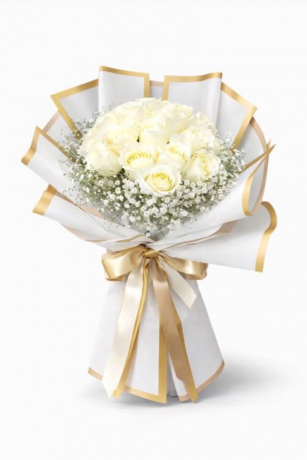 Beylikdüzü aynı gün teslim 19 beyaz gül buketi