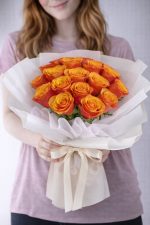 17 adet turuncu gül buketi – aynı gün teslim