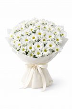 15 dal papatyadan hazırlanmış beyaz papatya buketi