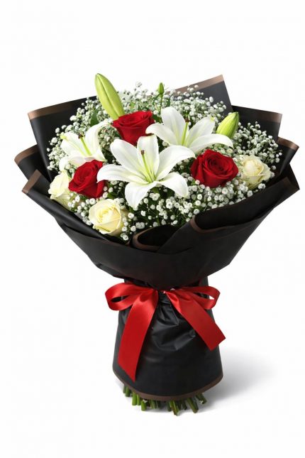 Beylikdüzü aynı gün teslim güller ve lilyumlar çiçek buketi