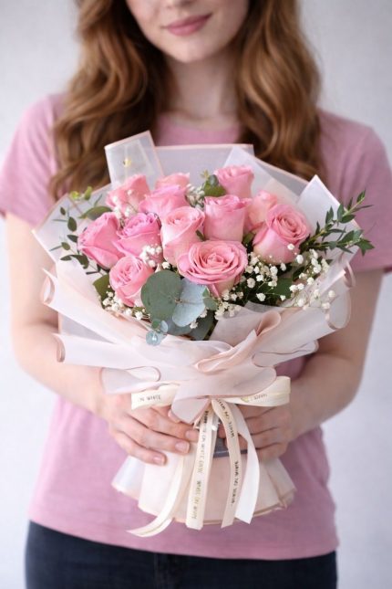 Beylikdüzü aynı gün teslim pespembe güller buketi