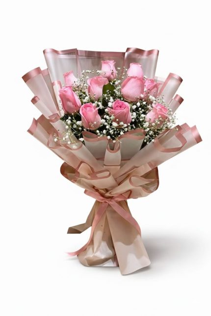 Beylikdüzü aynı gün teslim 11 pembe gül buketi