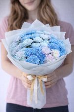 İthal mavi krizantem buketi Beylikdüzü aynı gün teslim